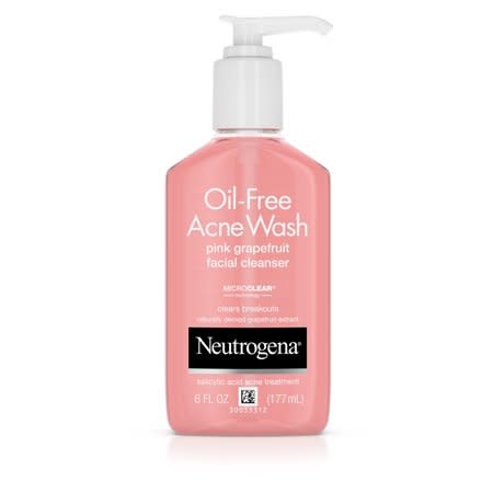 7) Neutrogena Oil-Free Pink Grapefruit Acne Facial Cleanser