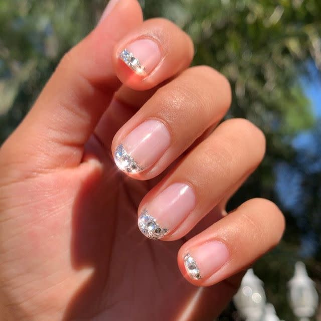 light pink wedding nails