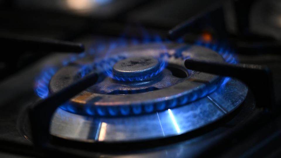 A kitchen gas stove burner