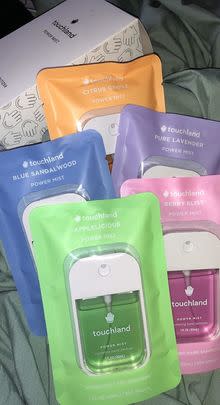 20% off a three-pack of TikTok-famous Touchland Power Mist hydrating hand sanitizer