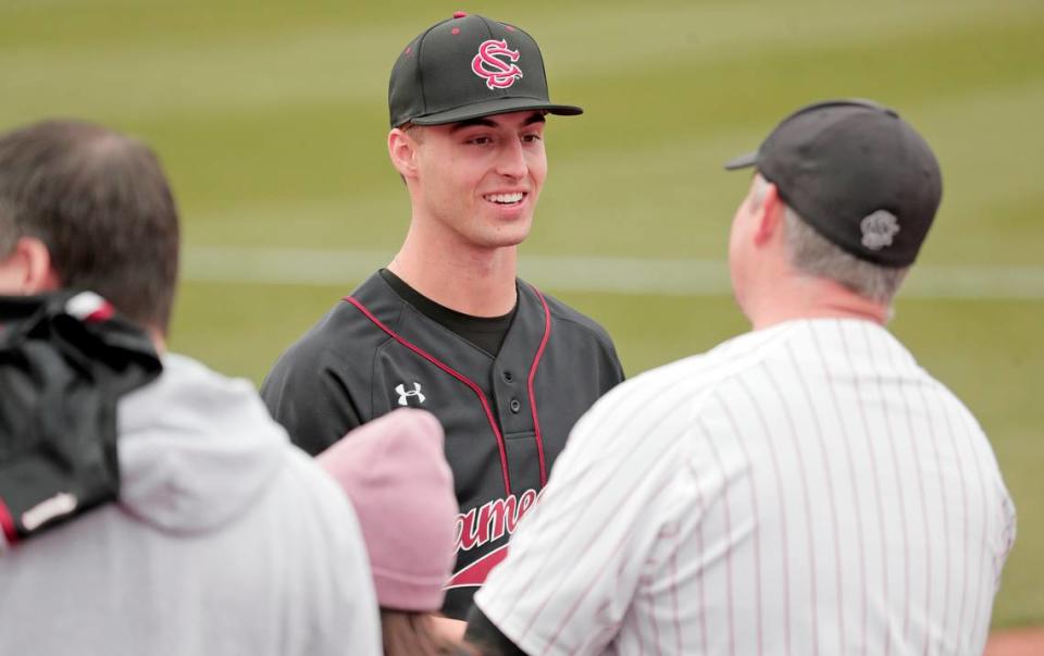 South Carolina baseball’s Roman Kimball pitched for the Gamecocks for the first time on Sunday, Feb. 18, 2024 in a game against Miami (Ohio) at Founders Park.