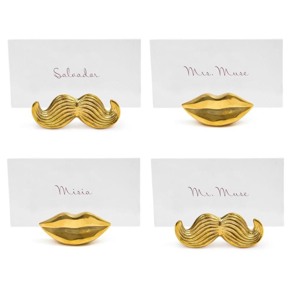 Mr. & Mrs. Muse Brass Place Card Holders, Set of 4