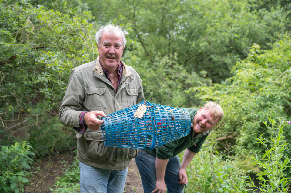 Jeremy Clarkson and Kaleb Cooper have a big bet on this series of Clarkson's Farm. (Amazon Prime)