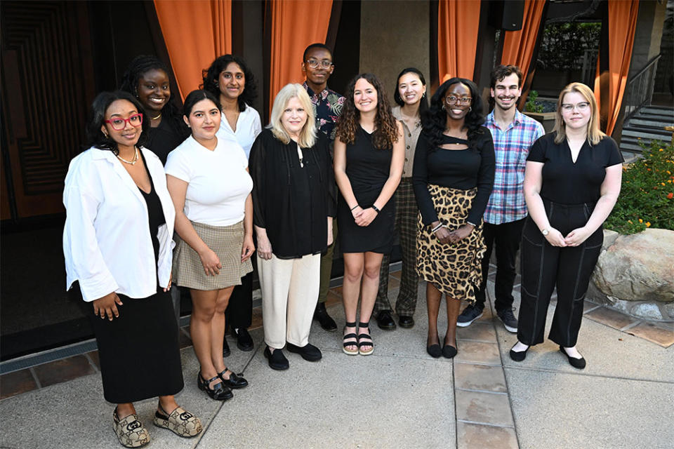 Kelly Bennett, fifth from left, and the 2023 Bob Bennett Future Leaders at dinner at The Front Yard on Wednesday, July 19, 2023 in Los Angeles.