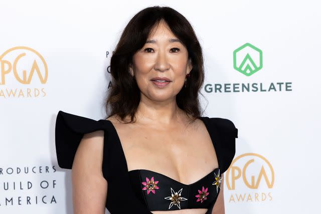 <p>Elyse Jankowski/WireImage</p> Sandra Oh in 2024