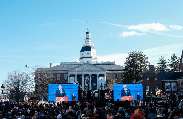 Thousands of people attended Moore's swearing-in as Maryland's 63rd governor. 