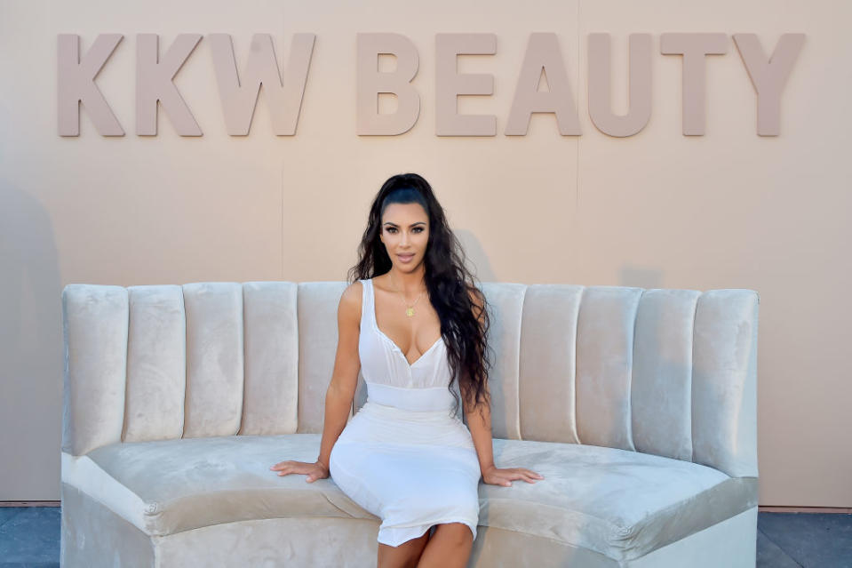Kim Kardashian promotes her KKW Beauty line on June 30 in L.A. (Photo: Stefanie Keenan/Getty Images for ABA)