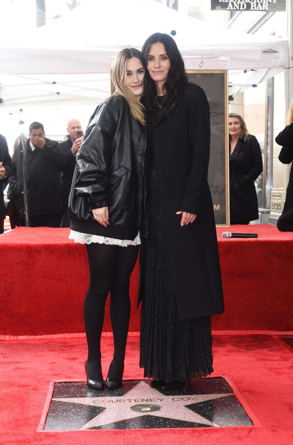 Coco Arquette and Courteney Cox at the star ceremony where Courteney Cox is honored with a star on the Hollywood Walk of Fame on February 27, 2023 in Los Angeles, California. (Photo by Gilbert Flores/Variety via Getty Images)