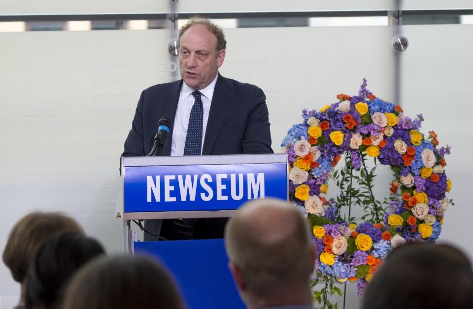 Michael Oreskes, senior vice president of news and editorial director of National Public Radio (NPR), speaks at the Newseum in Washington, DC, on June 5, 2017.