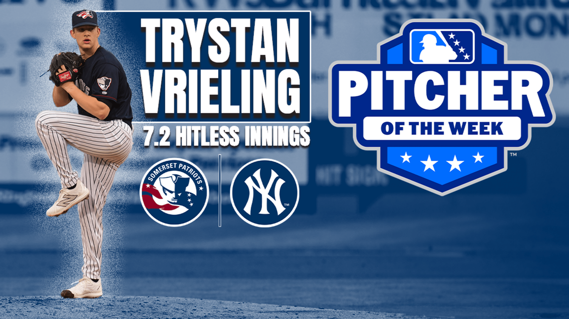Kamiakin grad Trystan Vrieling has been named the Eastern League’s Pitcher of the Month for April 2024.