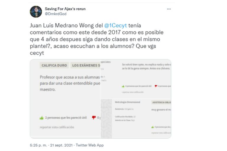 La denuncia del joven encendió las redes sociales y más alumnos se animaron a alzar la voz