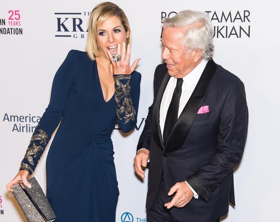 NEW YORK, NY - NOVEMBER 07: Dana Blumberg and Robert Kraft attend Elton John AIDS Foundation Commemorates Its 25th Year And Honors Founder Sir Elton John During New York Fall Gala at Cathedral of St. John the Divine on November 7, 2017 in New York City. (Photo by Gilbert Carrasquillo/FilmMagic)