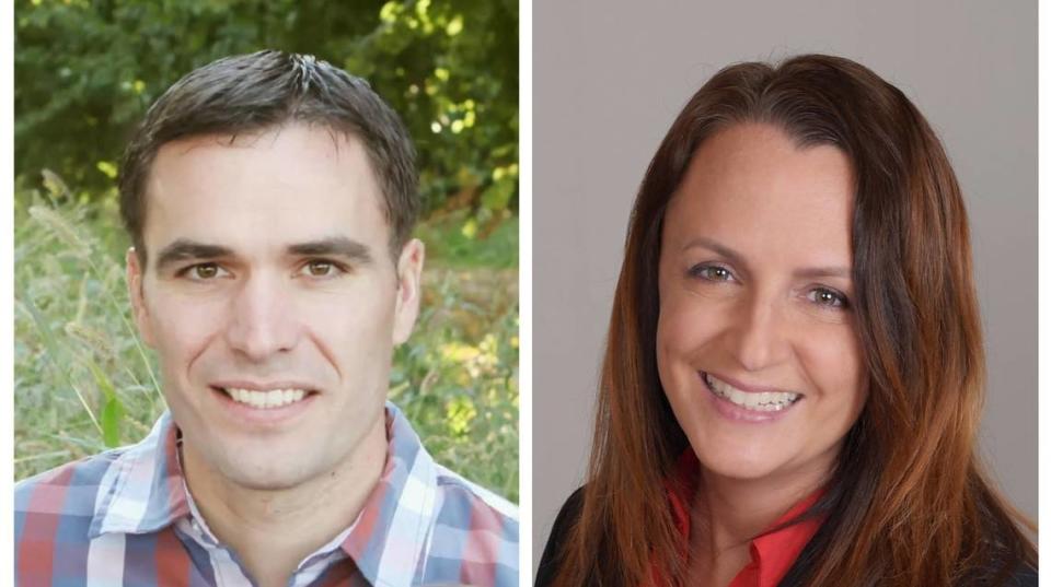 James Grant, left, and Kristi Hardy, right, are running for a seat on the Kuna School Board in Zone 2.