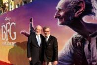 Composer John Williams (L) and director Steven Spielberg (R) attend the premiere of "The BFG" in Los Angeles, U.S., June 21, 2016. REUTERS/Phil McCarten