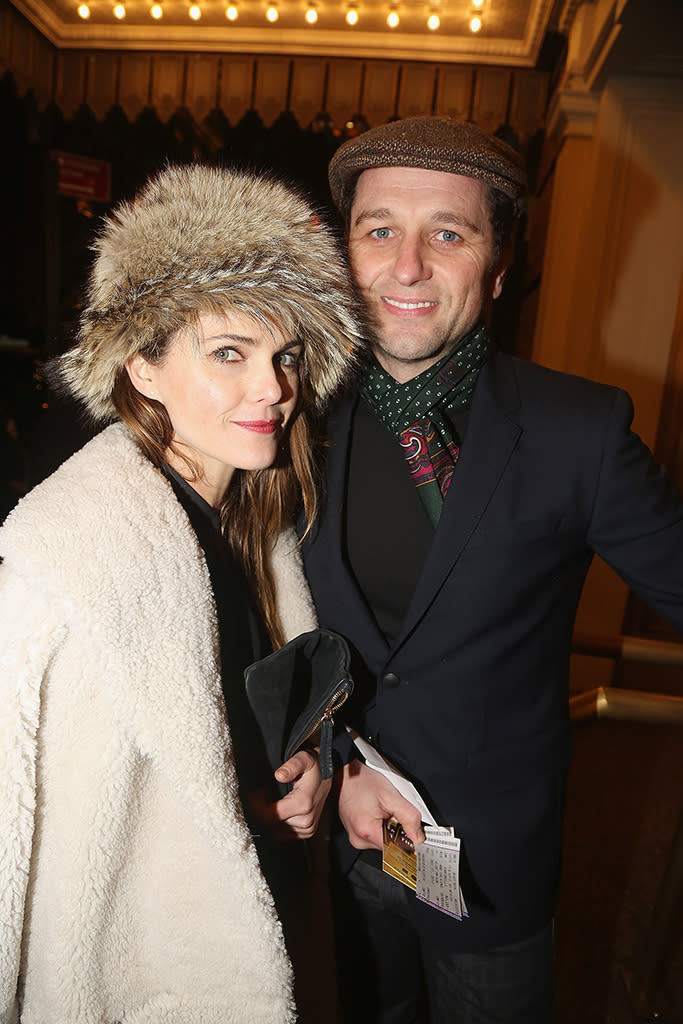 <p>On Sunday, the stars of<em> The Americans</em> bundled up and caught the opening-night performance of <em>Farinelli and the King</em> at the Belasco Theatre on Broadway. (Photo: Bruce Glikas/FilmMagic) </p>