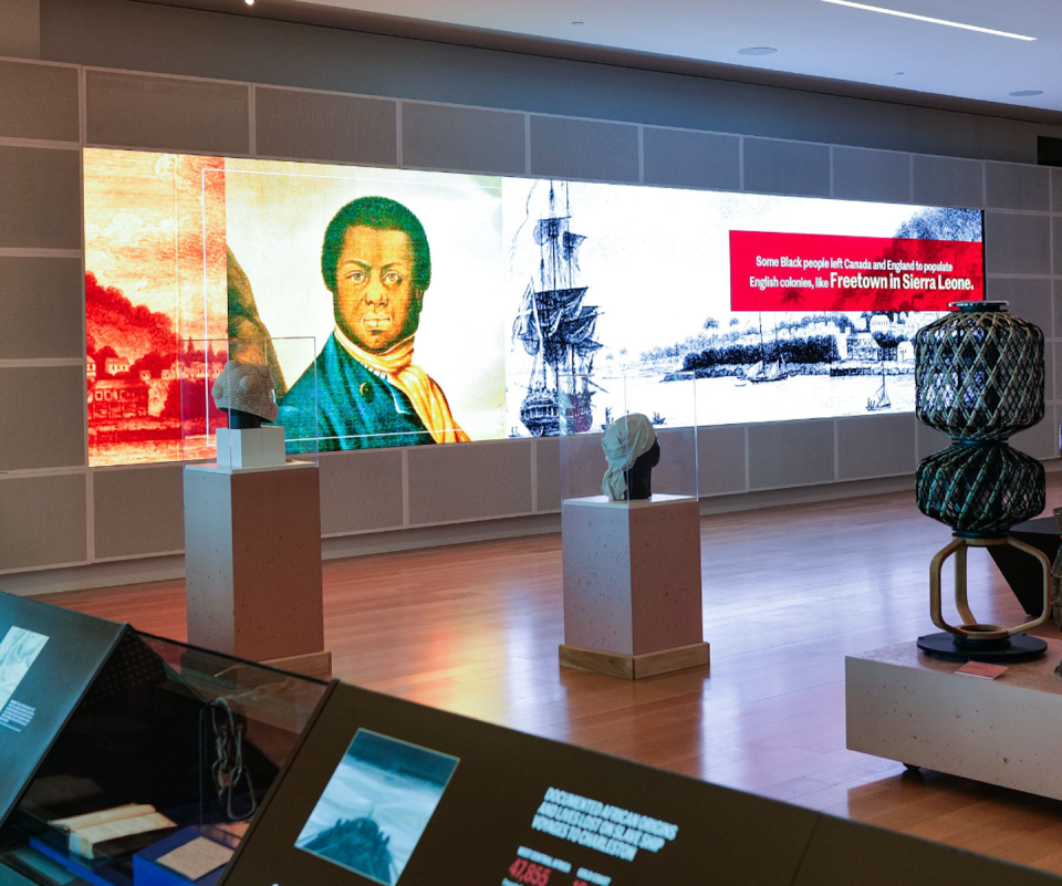 An exhibit detailing African people’s migration around the Atlantic. <a href="https://iaamuseum.org/news/surface-mag-the-long-awaited-international-african-american-museum/" rel="nofollow noopener" target="_blank" data-ylk="slk:courtesy of v2com/International African American Museum;elm:context_link;itc:0;sec:content-canvas" class="link ">courtesy of v2com/International African American Museum</a>