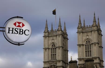 A branch of HSBC bank is seen near Westminster Abbey, in central London March 6, 2011. REUTERS/Stefan Wermuth