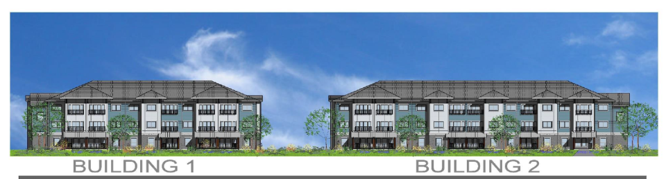 Shown is a conceptual rendering of Palms at Morris, a proposed affordable housing project at 2212 Morris St. that would be intended for senior citizens.