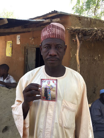 The father of one of the abducted girls poses in Dapchi in the northeastern state of Yobe, Nigeria March 1, 2018. Picture taken March 1, 2018. Amnesty International/Handout via REUTERS