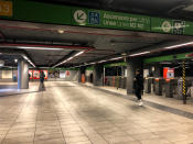 Milan's underground the first day of quarantine in Italy, Milan, March 9, 2020. (Credit: Mairo Cinquetti/NurPhoto via Getty Images)