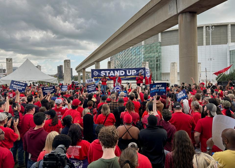 2023年9月15日，美國最知名左派參議員桑德斯（Bernie Sanders）在密西根州底特律的聯合汽車工會罷工上演講。路透社