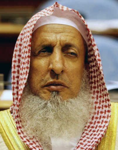 Saudi Grand Mufti Sheikh Abdul Aziz al-Sheikh, seen at the Shura Council in Riyadh in 2008. He has called Twitter "a great danger not suitable for Muslims" and "a platform for spreading lies and making accusations"