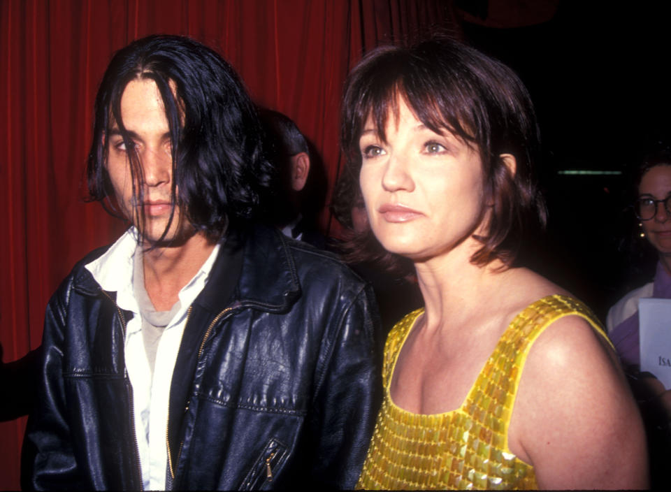 Johnny Depp and Ellen Barkin together in the '90s.