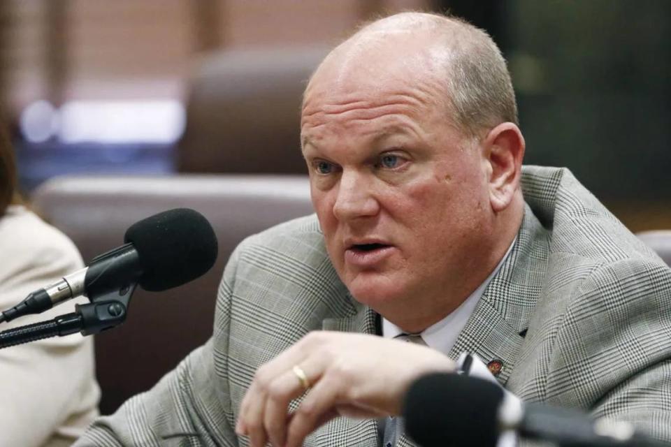 State Sen. Brice Wiggins, R-Pascagoula, during a Senate Corrections Committee meeting on Feb. 13, 2020, at the Capitol in Jackson.