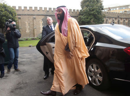 FILE PHOTO: The Crown Prince of Saudi Arabia Mohammed bin Salman arrives at Lambeth Palace, London, Britain, March 8, 2018. REUTERS/Yui Mok/Pool