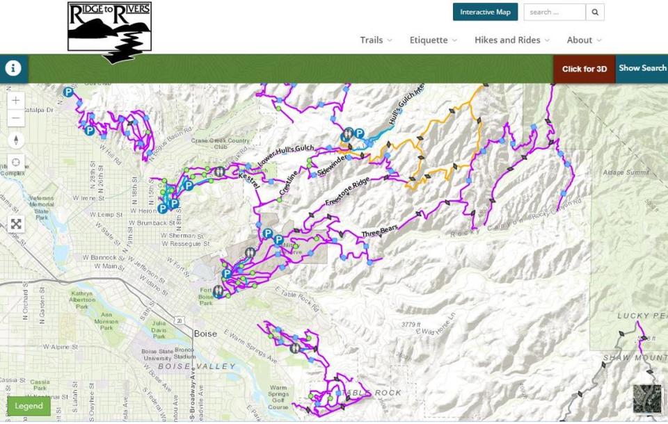 Ridge to Rivers’ new interactive trail map features 2D and 3D trail views, as well as difficulty levels, amenities and more. The map was launched in beta mode last fall.