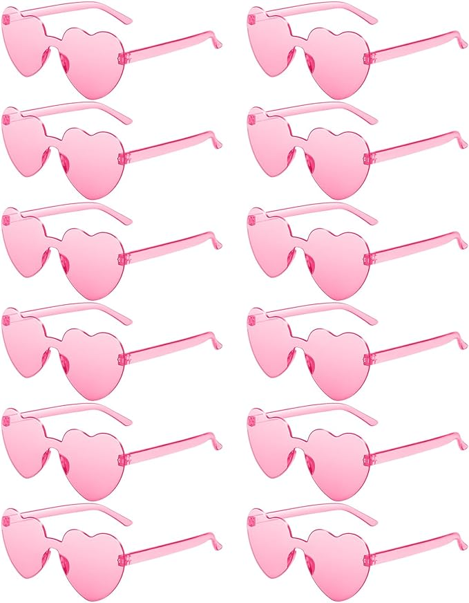 JDHXBMW 12 Pairs Heart Shaped Sunglasses