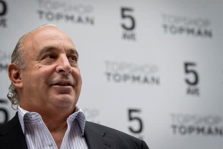 CEO Philip Green of Britain's retail clothing store Topshop poses before opening the chain's New York flagship store, U.S., November 5, 2014. REUTERS/Brendan McDermid/File Photo