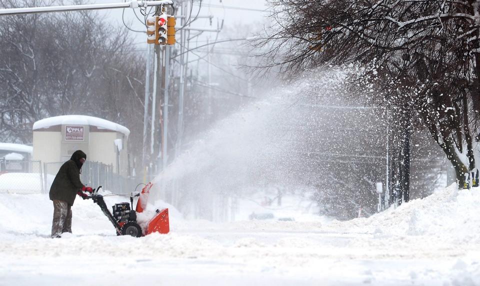 <em>Record – the dump of snow in Pennsylvania has broken all-time records (Pictures: AP)</em>