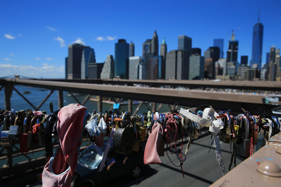 Love locks on the Brooklyn waterfront