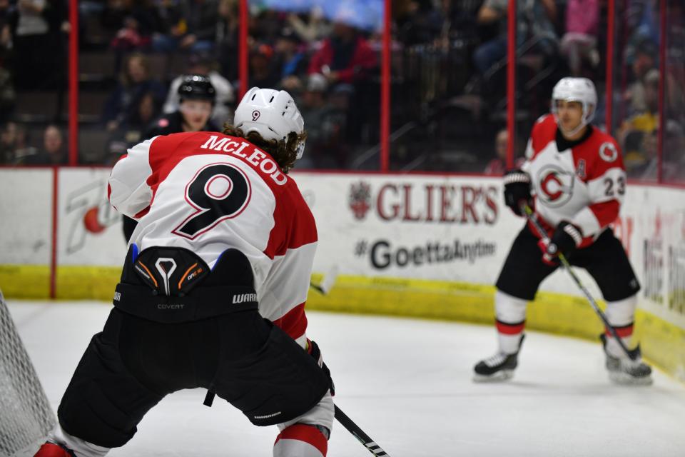 The Cincinnati Cyclones take on the Tolledo Walleye in game 3 of the Division Semifinals Monday evening at Heritage Bank Center.