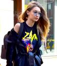 For the time they were together, <a href="https://people.com/style/every-time-gigi-hadid-wears-zayn-malik-name/" rel="nofollow noopener" target="_blank" data-ylk="slk:no one repped their boyfriend's name, initials or merch harder than Gigi;elm:context_link;itc:0;sec:content-canvas" class="link ">no one repped their boyfriend's name, initials or merch harder than Gigi</a> — and that included this concert tee.