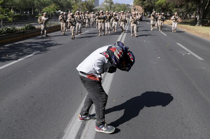 Protest against Chile's state economic model in Santiago