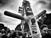 <p>Scenes from a counterprotest against a “free speech” rally staged by conservative activists Aug. 19 in Boston. (Photo: Holly Bailey/Yahoo News) </p>