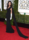 <p>For her first major red carpet, Amal dazzled in vintage Yves Saint Laurent. <i>(Photo by Steve Granitz/WireImage)</i><br></p>