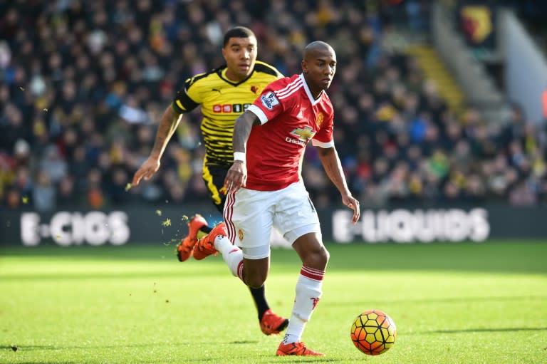 Manchester United's Ashley Young (front) is confident of a positive result against Leicester to ease the disappointment of failing to advance in Europe