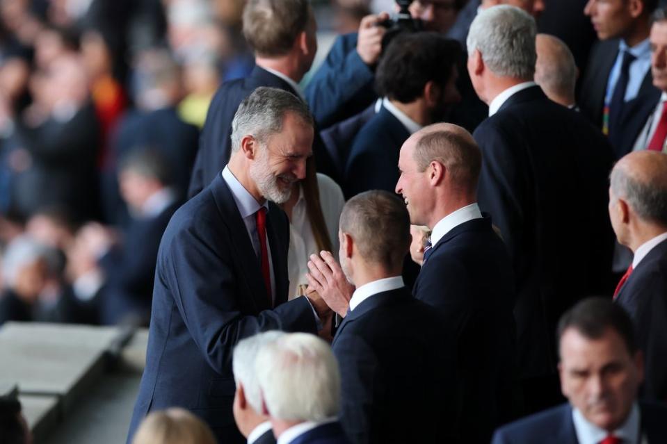 Felipe VI y el príncipe Guillermo. Final Eurocopa 2024