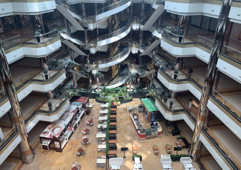 The Sun City Mall is seen almost empty, following Egyptian government instructions with immediate effect to ramp up efforts to slow the spread the coronavirus disease (COVID-19), at the Egyptian capital Cairo