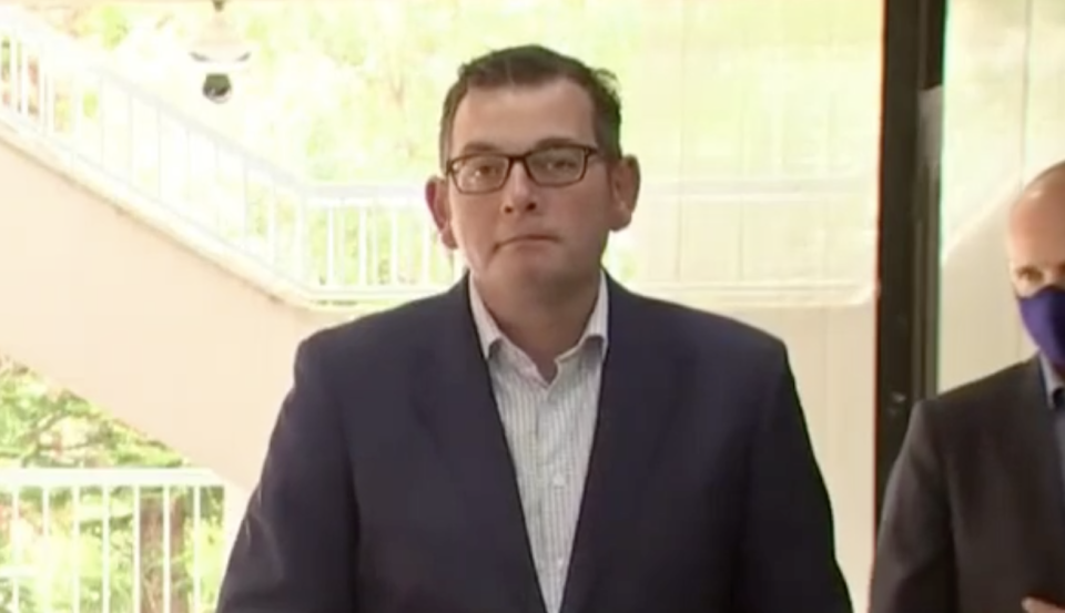 Premier Daniel Andrews refuted questions asked by Leigh Sales. Source: Sky News