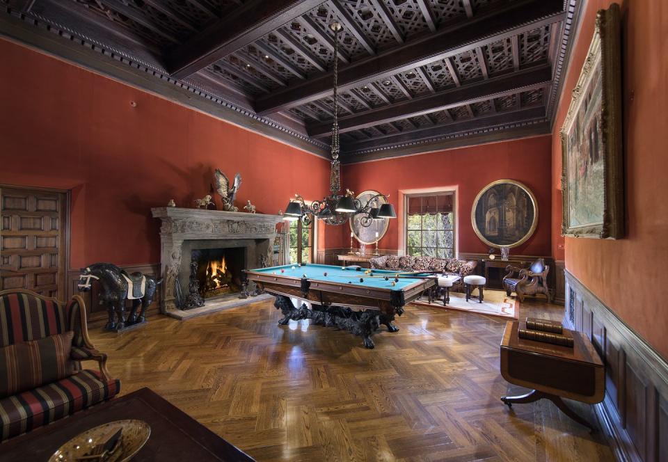 The billiard room didn't always have a fireplace.