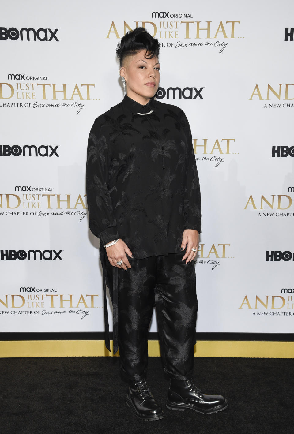 FILE - Sara Ramirez attends the premiere of HBO's "And Just Like That" on Wednesday, Dec. 8, 2021, in New York. Ramirez turns 48 on Aug. 31. (Photo by Evan Agostini/Invision/AP, File)