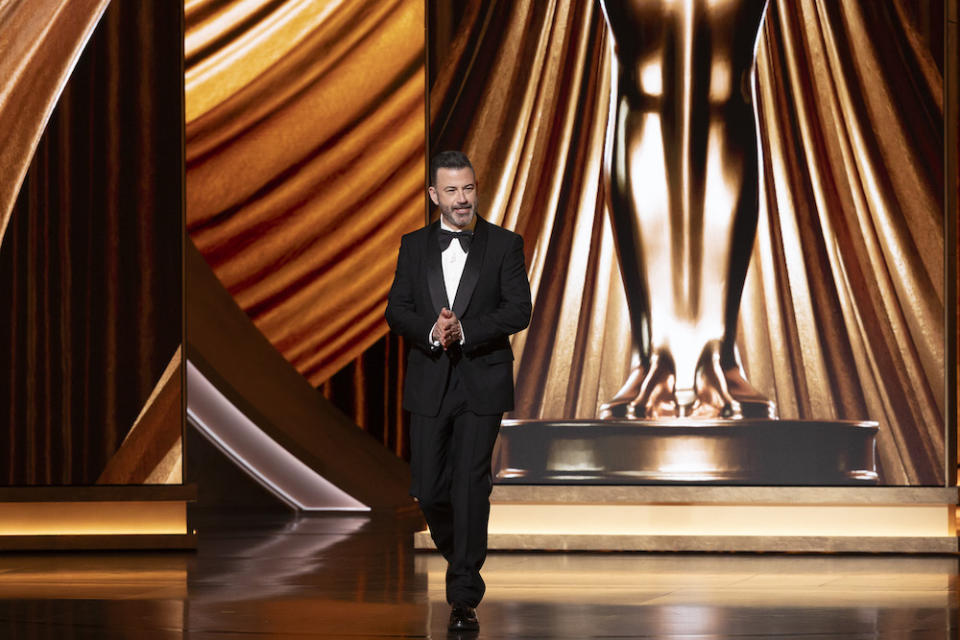 Jimmy Kimmel hosts the Oscars in 2024
