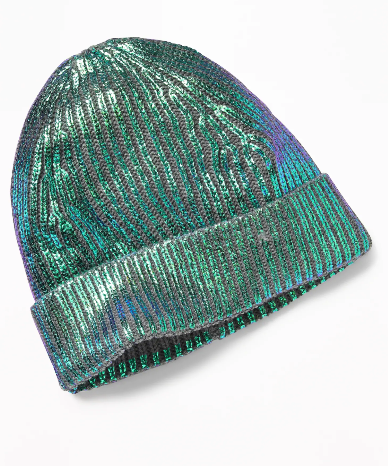<p>This adorable bright metallic beanie will be the envy of all of your daughter’s friends at school.<br><a rel="nofollow noopener" href="https://fave.co/2DoLFsk" target="_blank" data-ylk="slk:Shop it:" class="link rapid-noclick-resp"><strong>Shop it:</strong></a> $6 (was $13), <a rel="nofollow noopener" href="https://fave.co/2DoLFsk" target="_blank" data-ylk="slk:oldnavy.com" class="link rapid-noclick-resp">oldnavy.com</a> </p>