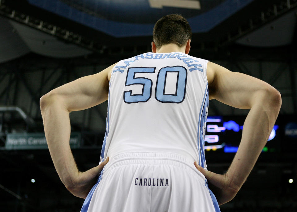 In his four seasons at North Carolina, Tyler Hansbrough was a three-time first-team All-American, national player of the year in 2008 and won a national title in 2009. (Getty)