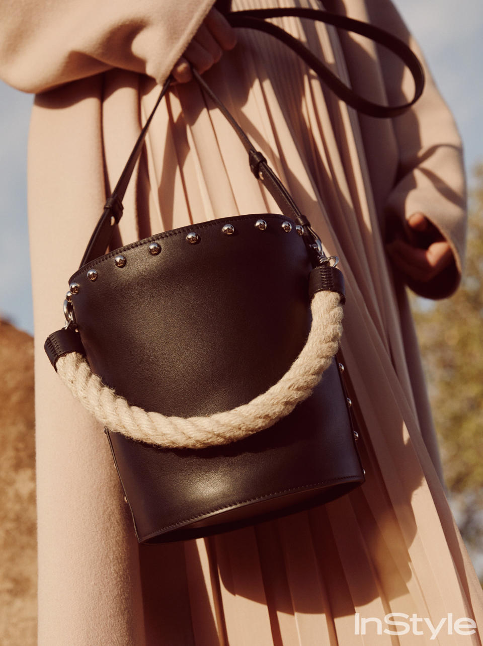 <p>"I love the bucket shape of this bag and the rope."</p> <p><strong>Shop the look:</strong> 1. J.W. Anderson bag, $1,625; at Maxfield, 310-274-8800</p>