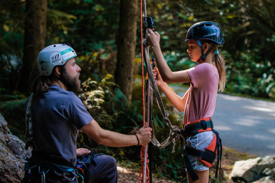 Climbers ascend into the canopy at Silver Falls State Park following a new business that takes people to the tops of nearly 300-foot trees.